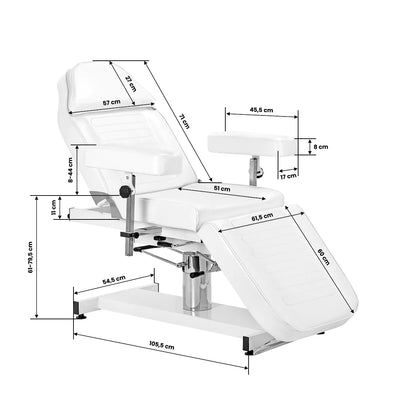 Kosmetischer Hydraulikstuhl Sillon A 210DH mit Wiege weiß