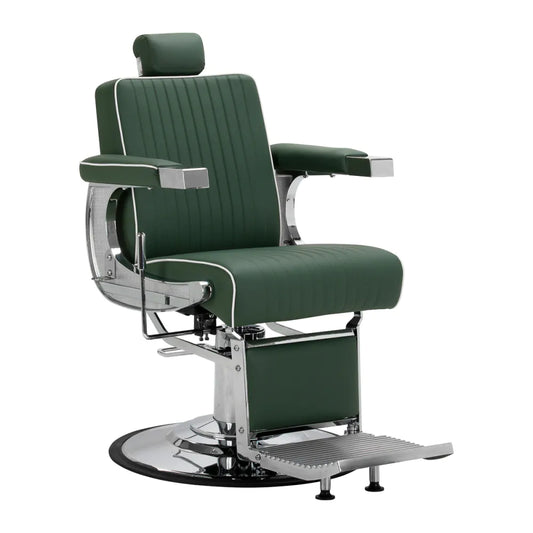 Gabbiano Visionerio Friseurstuhl grün Chromrahmen