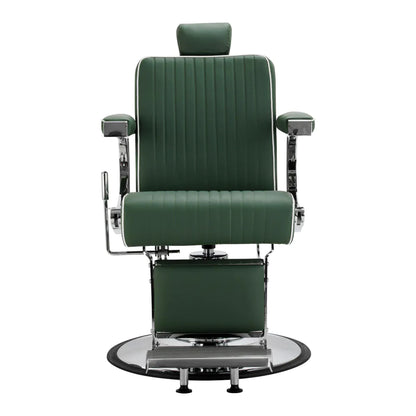 Gabbiano Visionerio barber chair green chrome frame