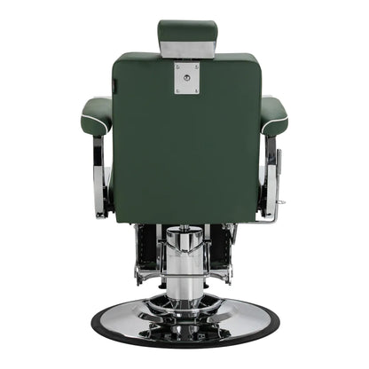 Gabbiano Visionerio barber chair green chrome frame