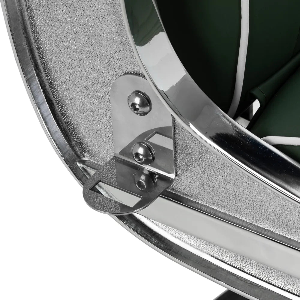 Gabbiano Visionerio barber chair green chrome frame