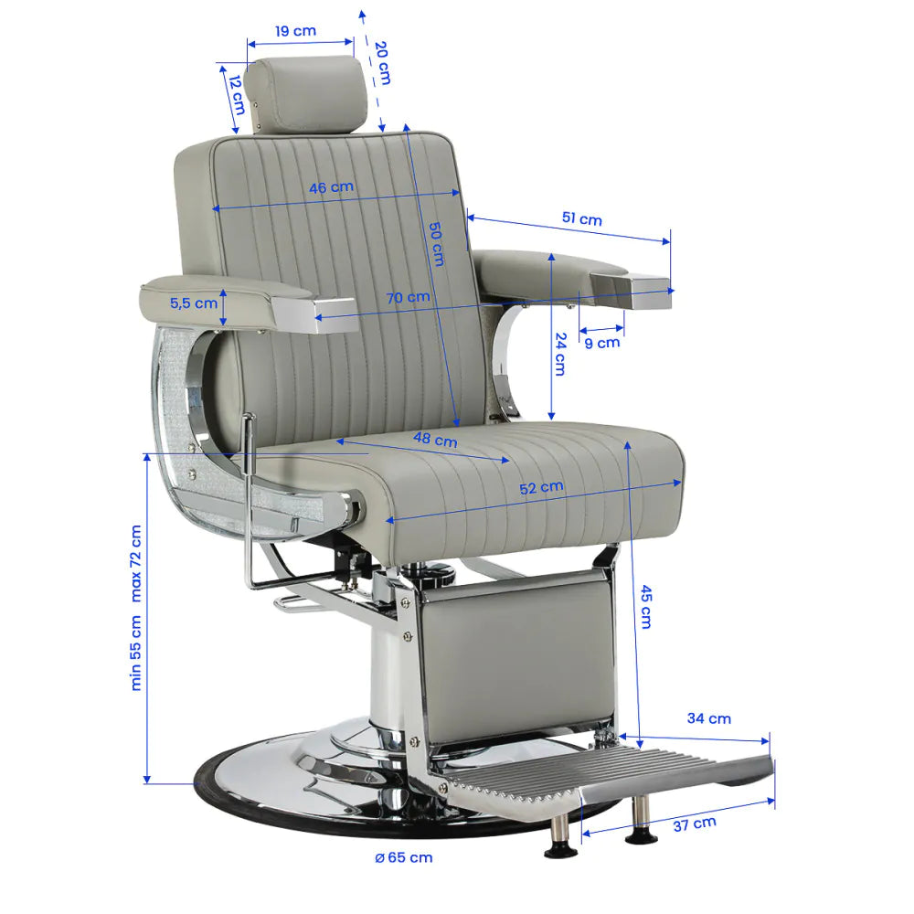 Gabbiano Visionerio Friseurstuhl grau Chromgestell