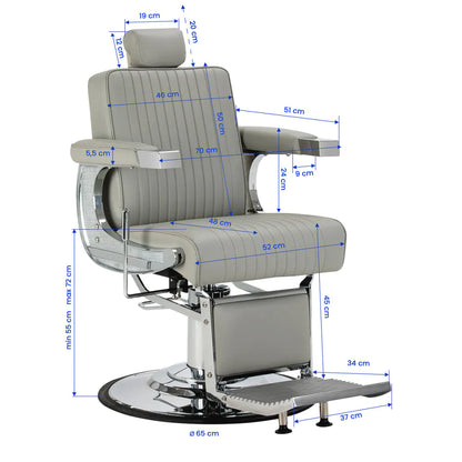 Gabbiano Visionerio Friseurstuhl grau Chromgestell