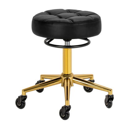 Der Gabbiano D054G Friseurhocker Gold Weiß