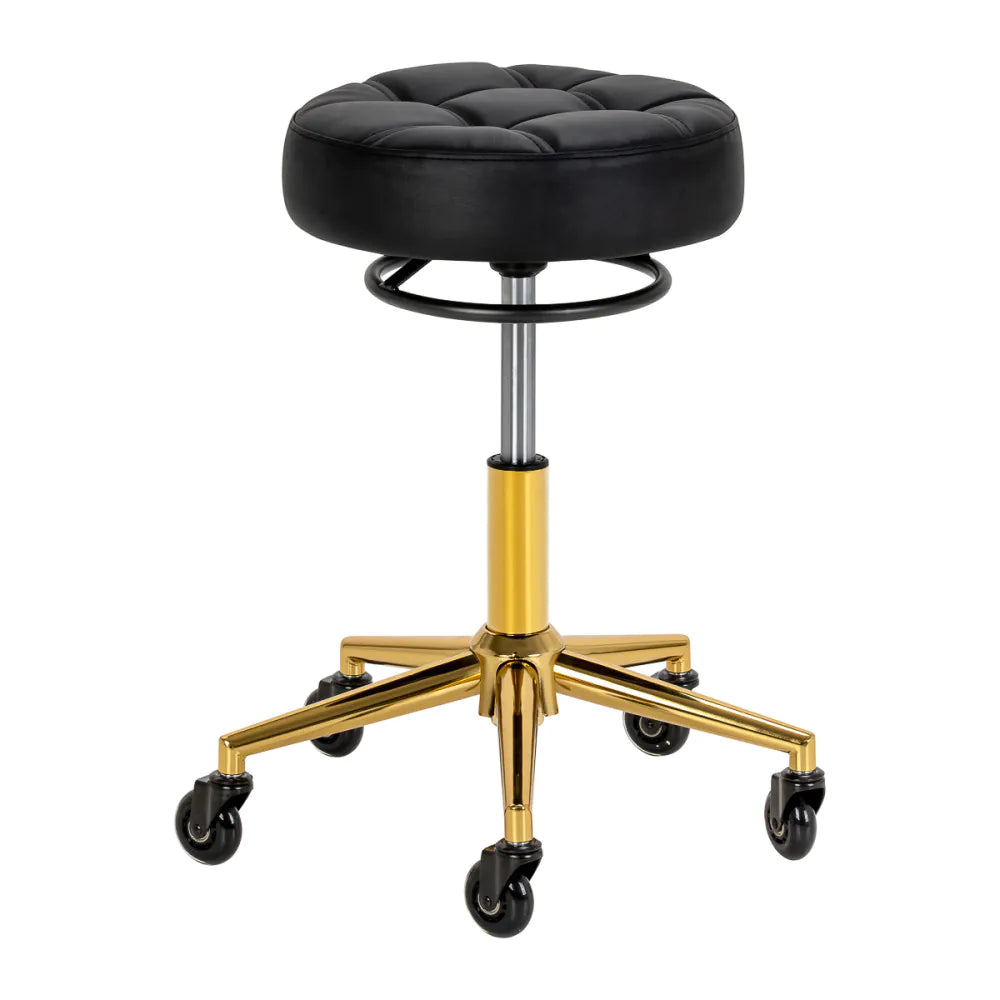 Der Gabbiano D054G Friseurhocker Gold Weiß