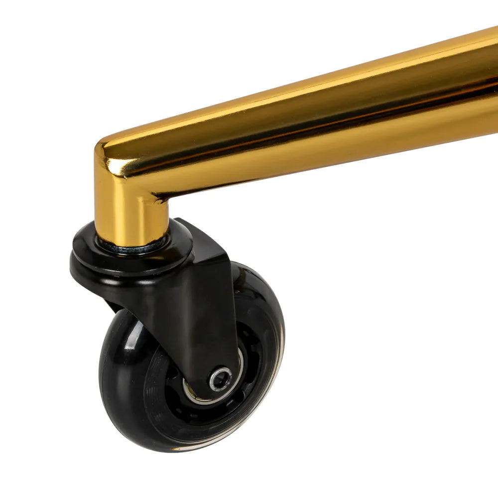 Der Gabbiano D054G Friseurhocker Gold Weiß