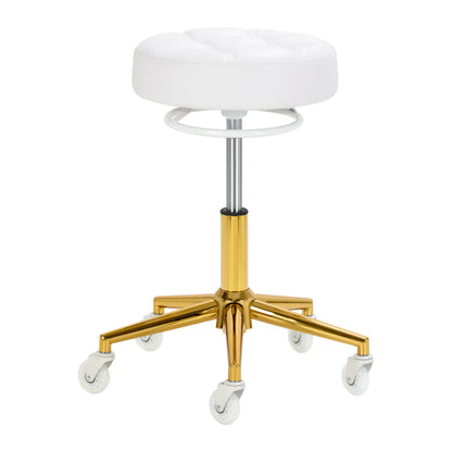 Der Friseurhocker Gabbiano D054G Gold-Weiß