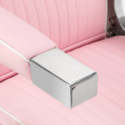 Gabbiano Visionerio Friseurstuhl rosa Chromgestell