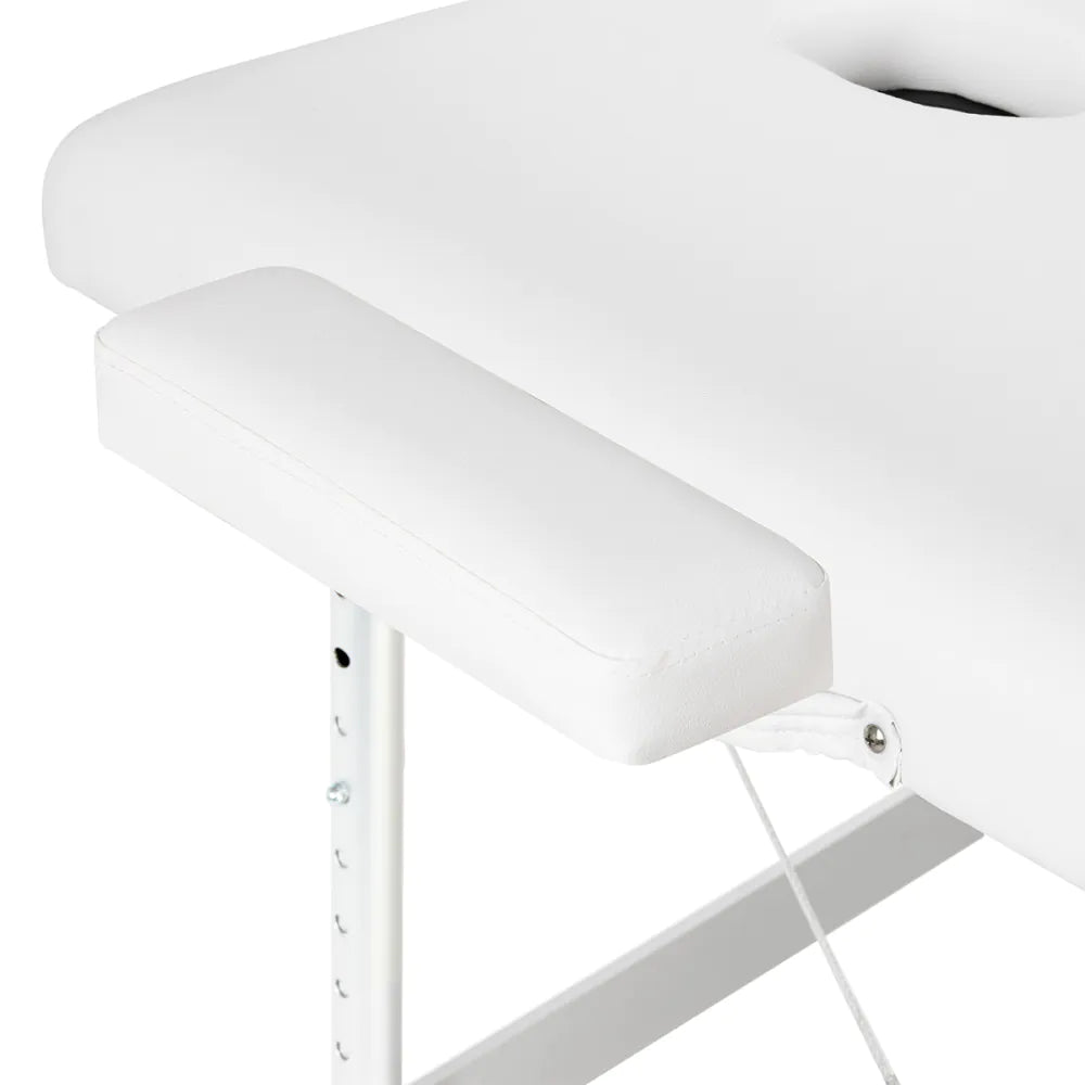 Skládací hliníkový masážní stůl BALANCE, 3 segmenty, bílý 