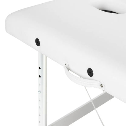Skládací hliníkový masážní stůl BALANCE, 3 segmenty, bílý 