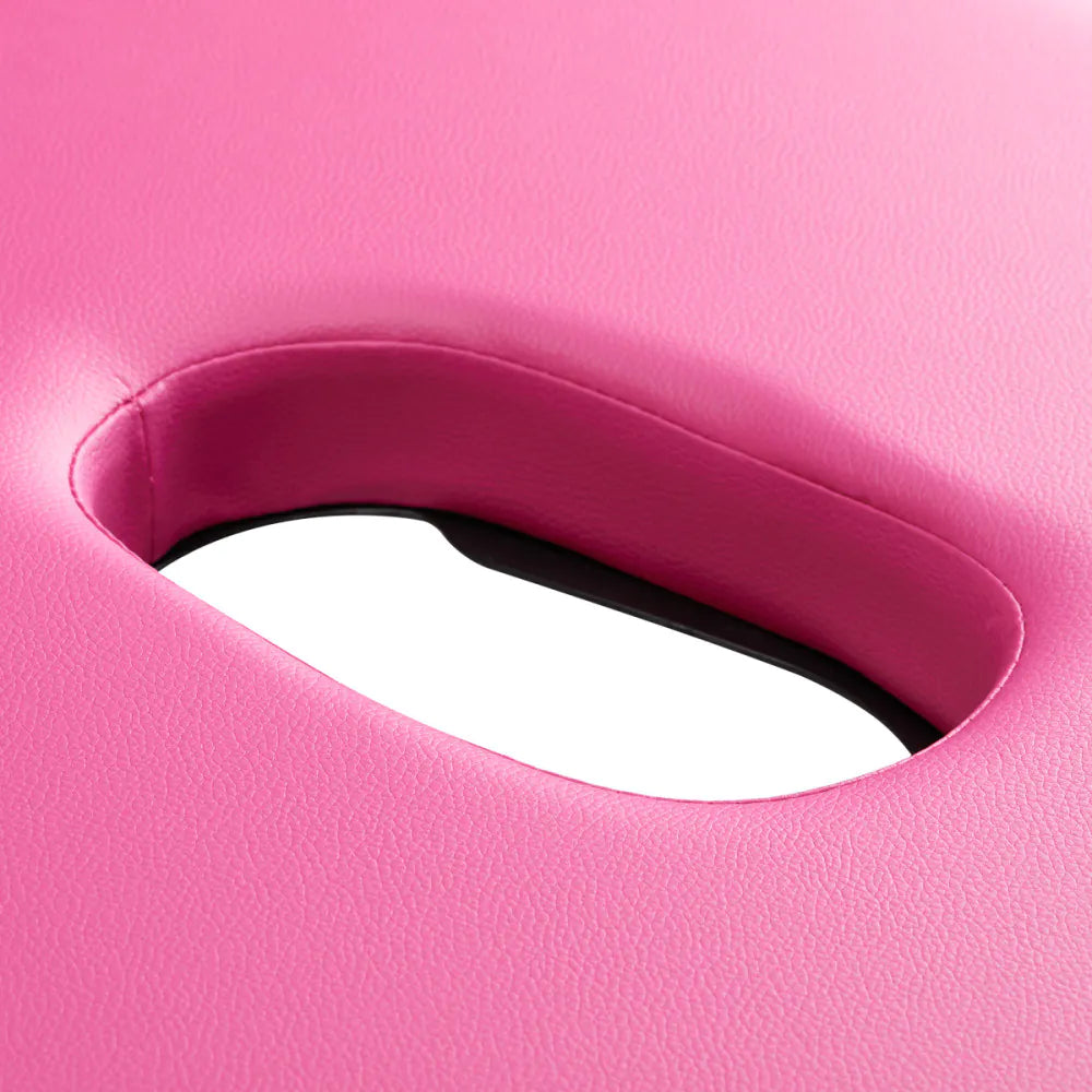 Skládací hliníkový masážní stůl BALANCE, 2 segmenty, růžový 