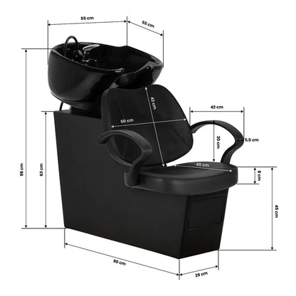 Kadeřnický mycí box Hair System Borneo černý