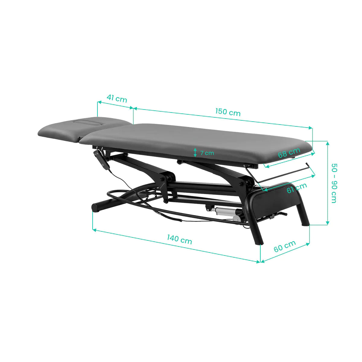 Electric rehabilitation table for massage and physiotherapy Balance Novus 2 grey