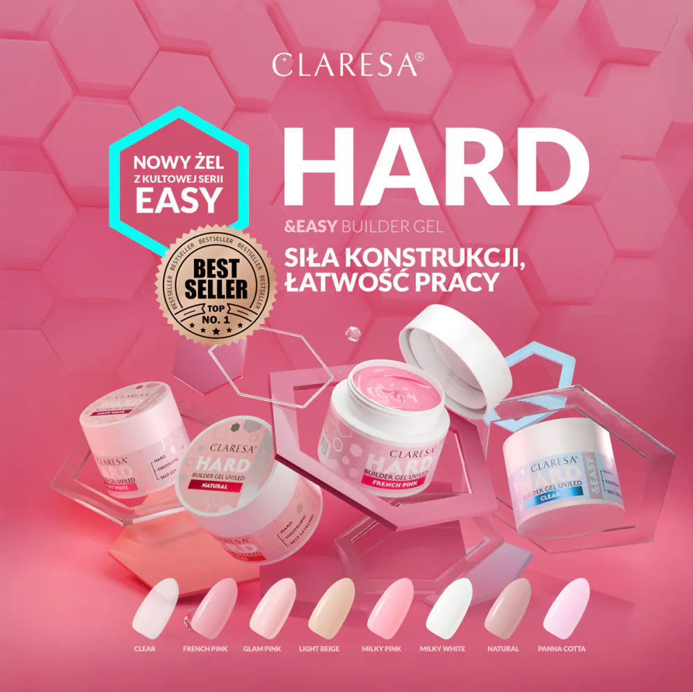 CLARESA TVRDÝ A SNADNÝ STAVEBNÍ GEL MLÉČNĚ RŮŽOVÝ 45g