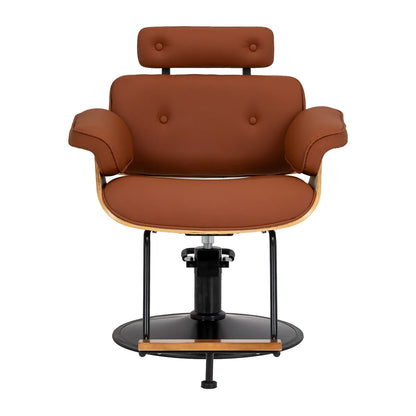 Hairdressing chair Gabbiano Florencja in brown with a black base