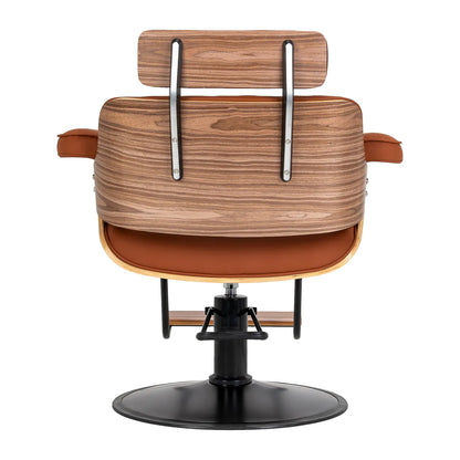 Hairdressing chair Gabbiano Florencja in brown with a black base