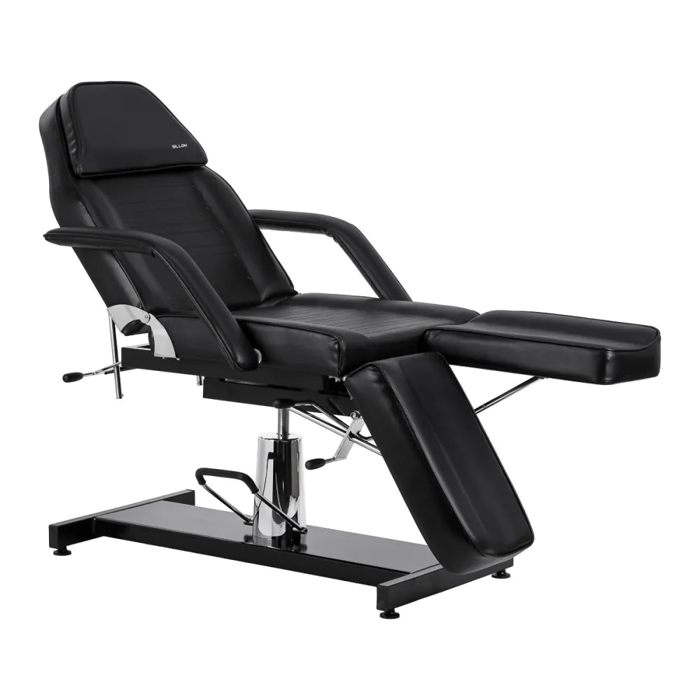 Hydraulic pedicure beauty chair Sillon 210 with rocking function and split footrest black
