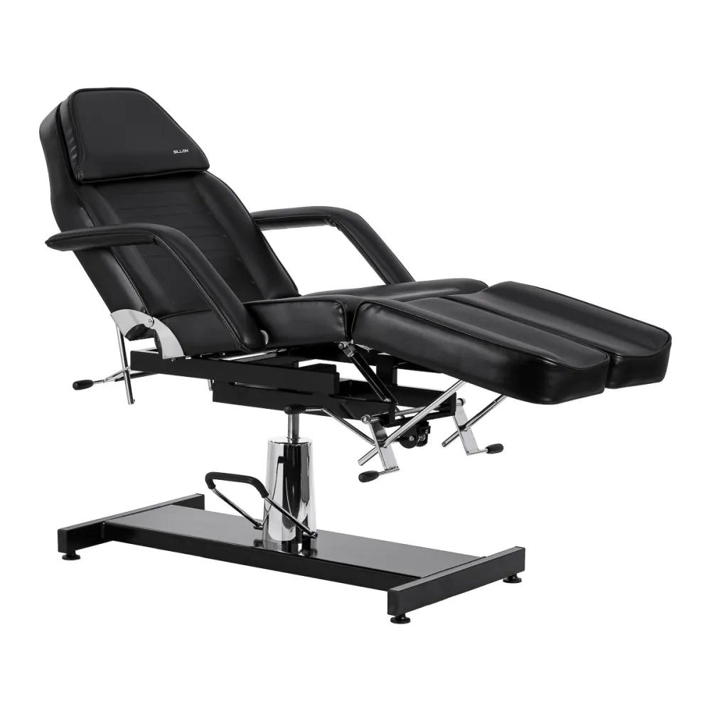 Hydraulic pedicure beauty chair Sillon 210 with rocking function and split footrest black