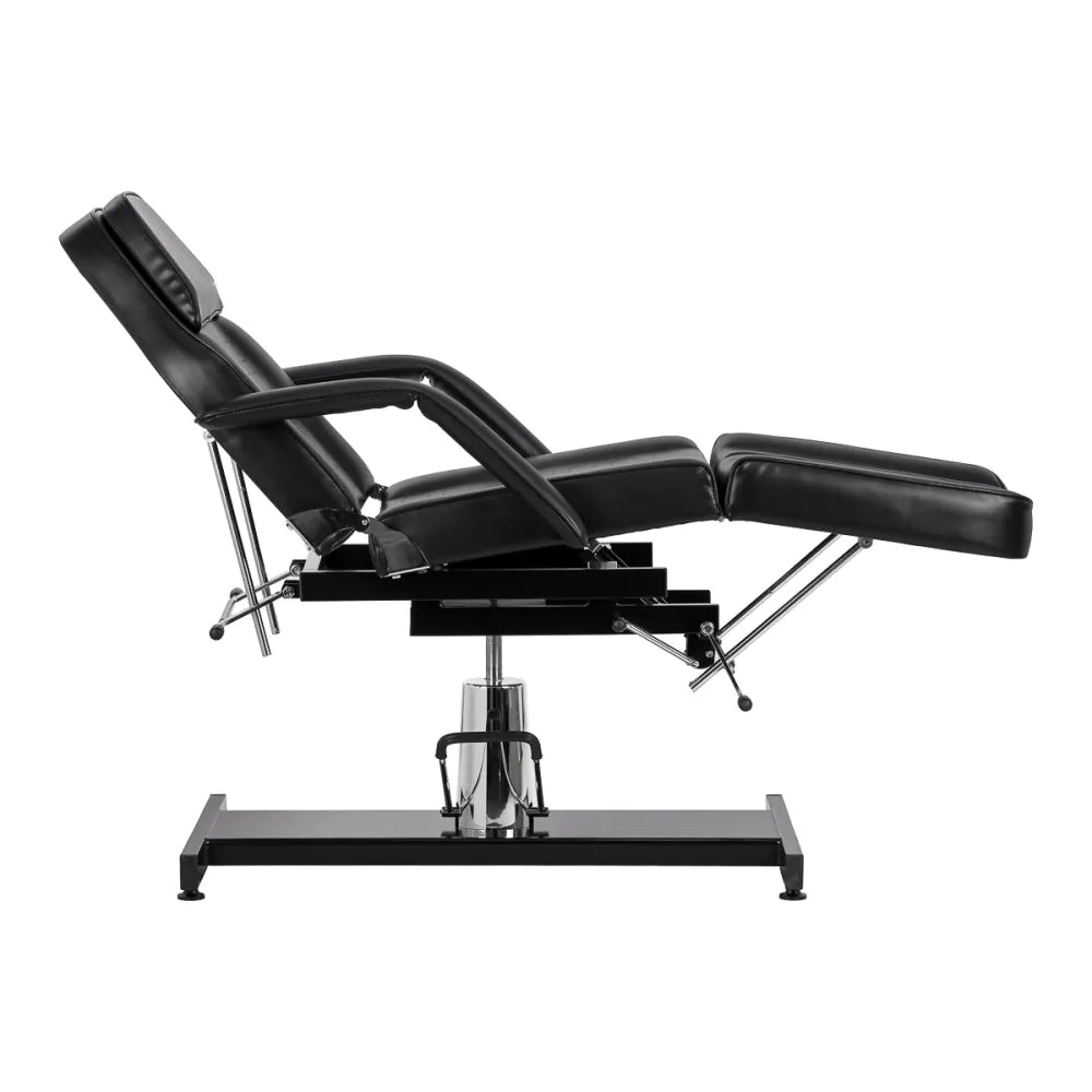 Hydraulic pedicure beauty chair Sillon 210 with rocking function and split footrest black
