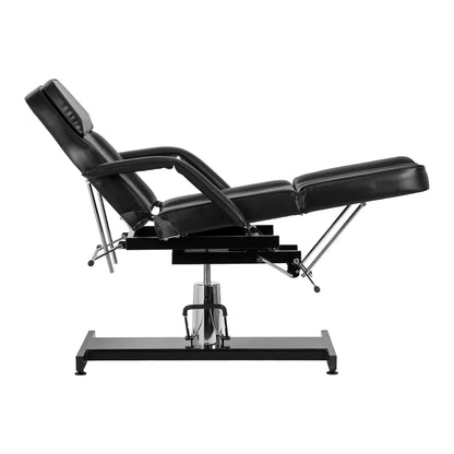 Hydraulic pedicure beauty chair Sillon 210 with rocking function and split footrest black
