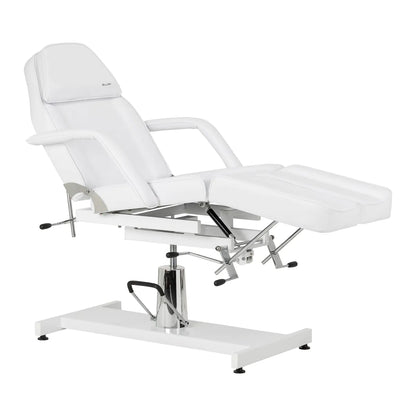 Hydraulic pedicure beauty chair Sillon 210 with rocking function and split footrest white