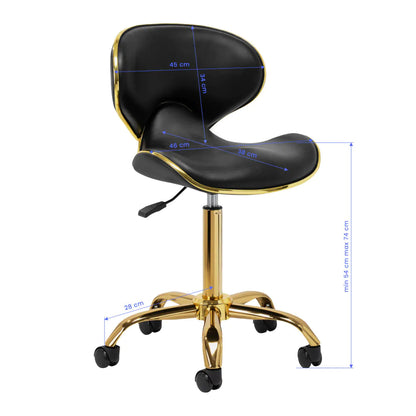 Gabbiano Kosmetikhocker Q-4599G schwarz V2 (Ware zweiter Kategorie)