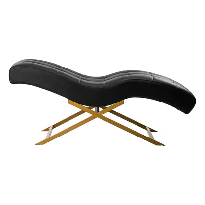 Sillon Alba schwarzer Wimpernbehandlungsstuhl mit goldenem Fuß