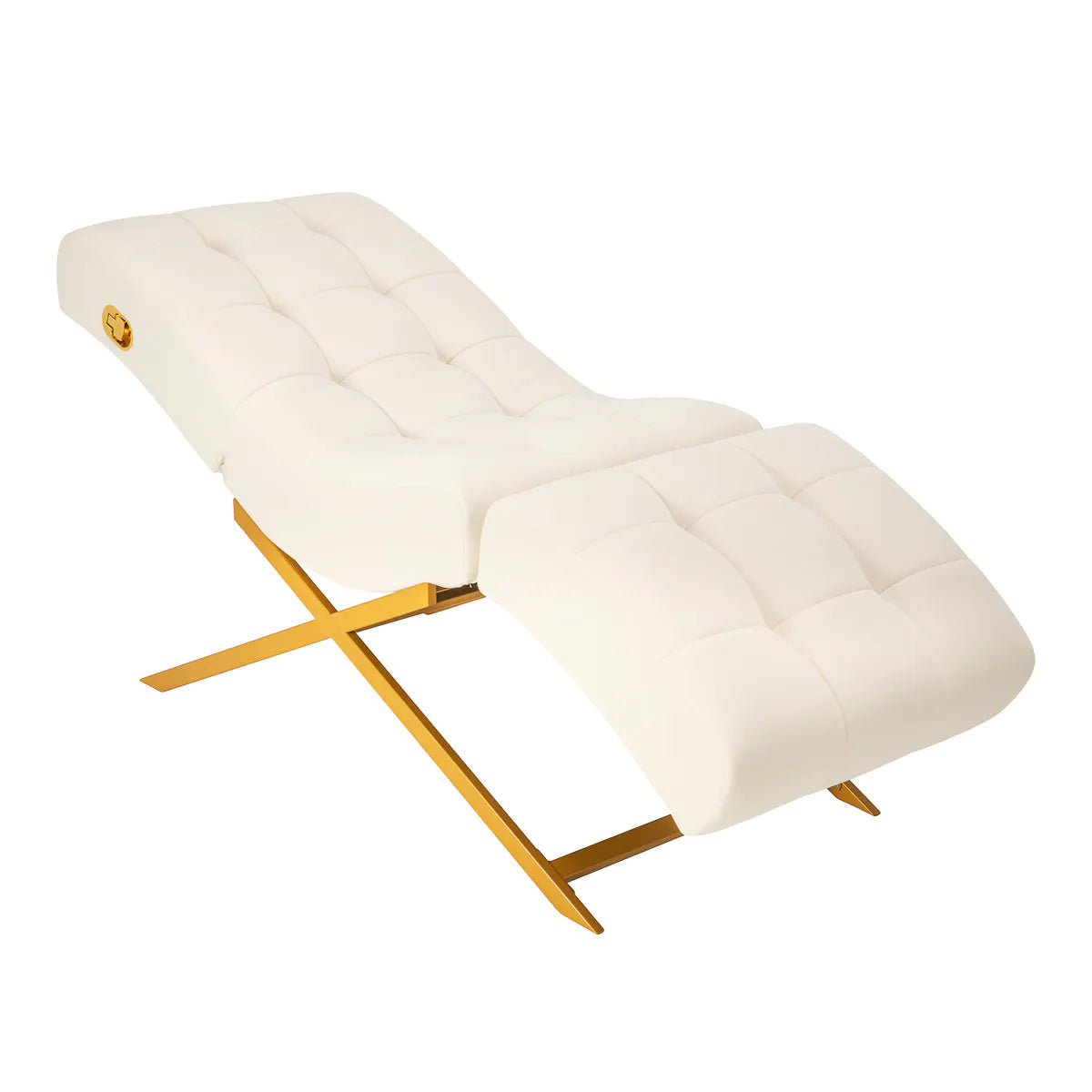 Sillon Umbra Wimpernbehandlungsstuhl weiß mit goldenem Untergestell