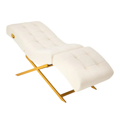 Sillon Umbra Wimpernbehandlungsstuhl weiß mit goldenem Untergestell