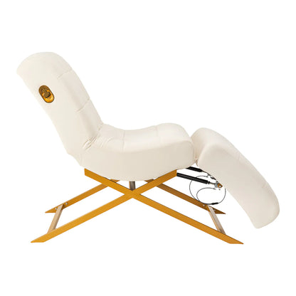 Sillon Umbra Wimpernbehandlungsstuhl weiß mit goldenem Untergestell