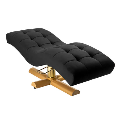 Sillon Corona Wimpernbehandlungsstuhl, schwarz mit goldenem Fuß