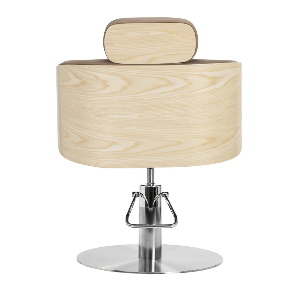 Kadeřnické křeslo Gabbiano Wratislavia s béžovou chromovou podnoží 