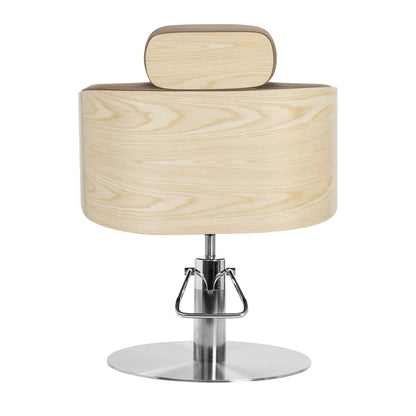 Kadeřnické křeslo Gabbiano Wratislavia s béžovou chromovou podnoží 