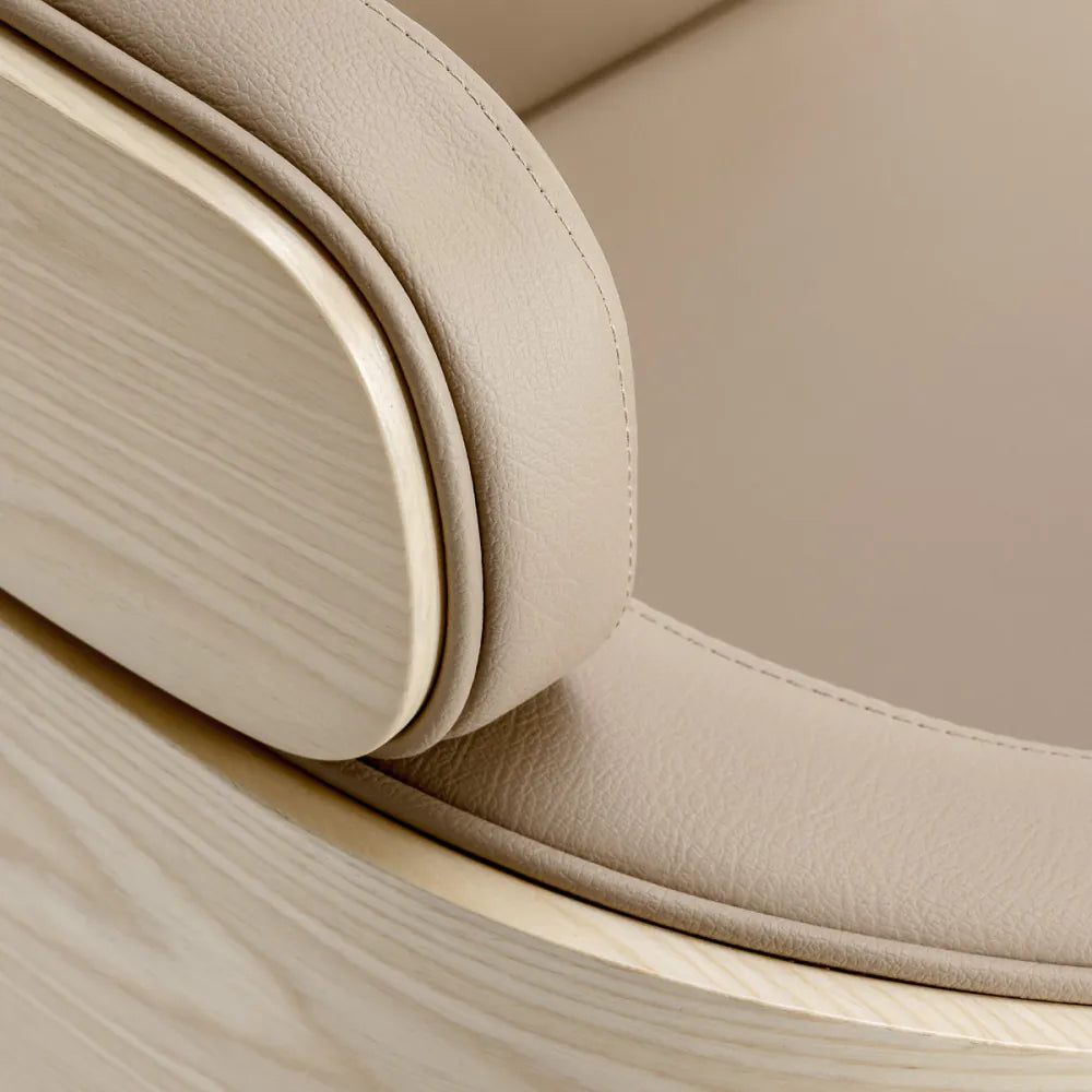 Kadeřnické křeslo Gabbiano Wratislavia s béžovou chromovou podnoží 