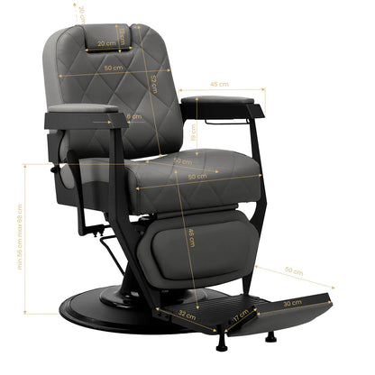 Gabbiano barber chair Bruno graphite with a black base