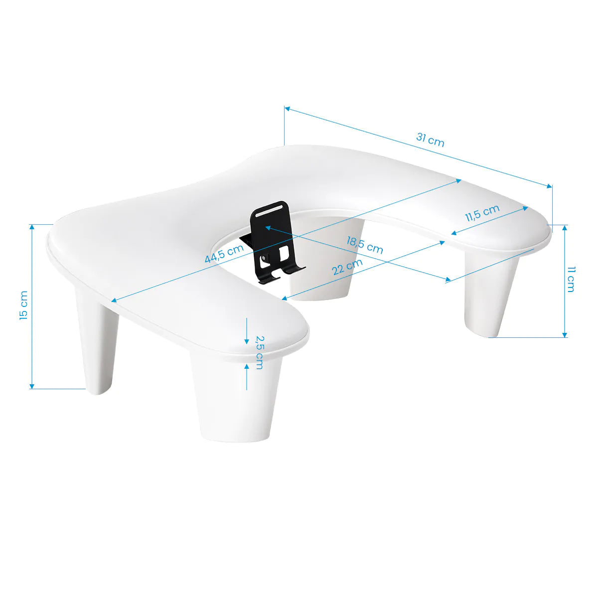 MOMO Croissant manicure rest with mobile phone holder white