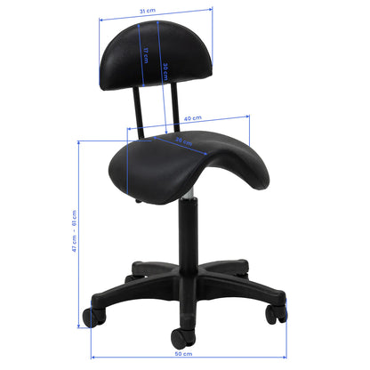 Cosmetic stool 6001 black with a black base