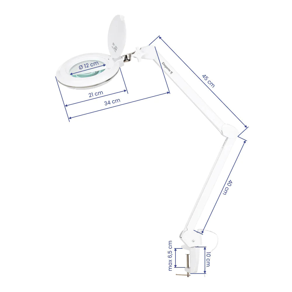 Magnifying lamp Elegante 6031, 60 SMD 3D LEDs, for tabletops, with adjustable light intensity