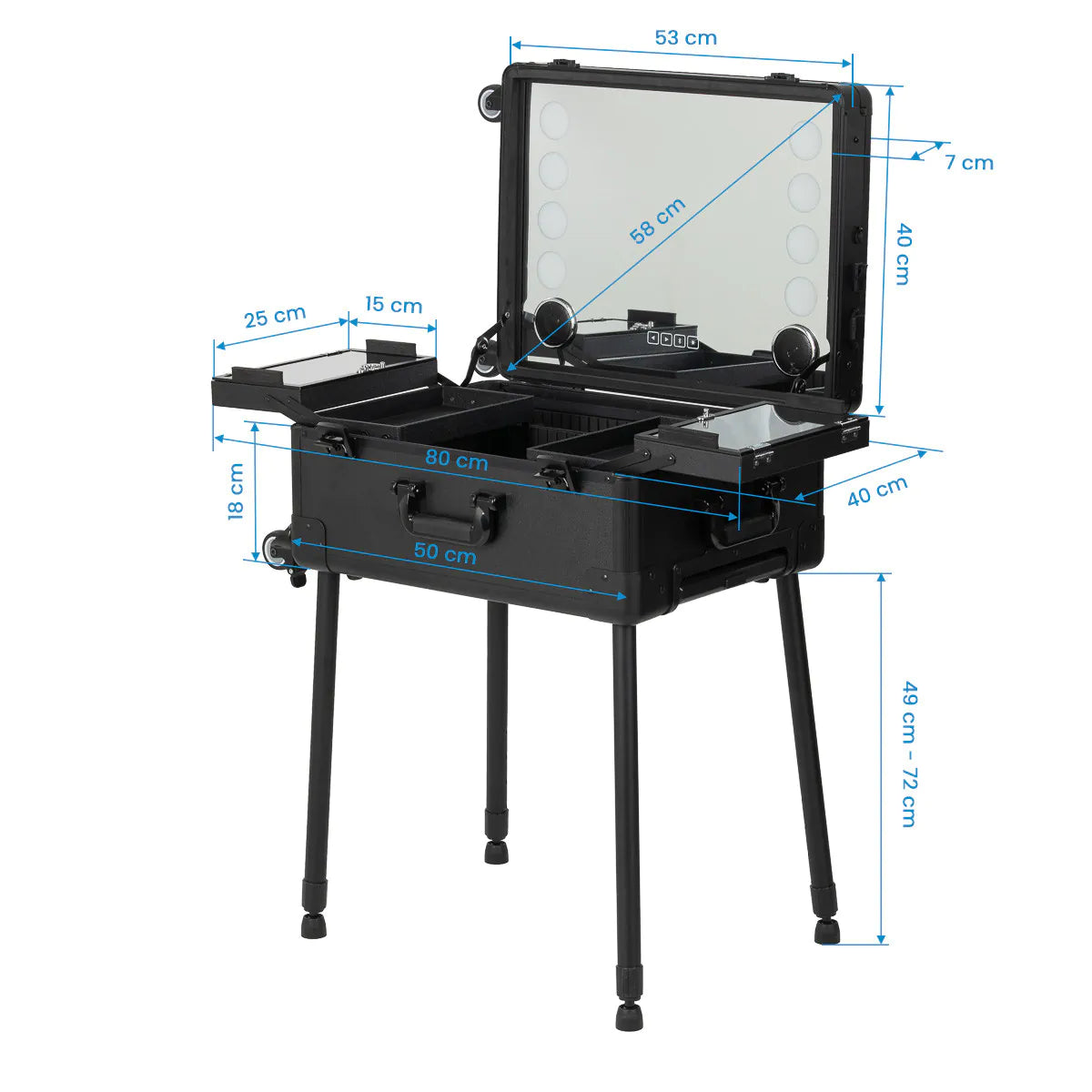 Portable speaker stand with speakers Plus black