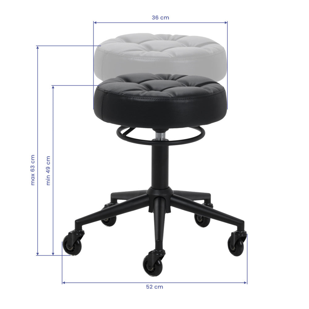 Hairdressing stool Gabbiano D054 black with black base