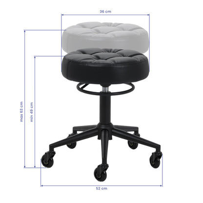 Hairdressing stool Gabbiano D054 black with black base
