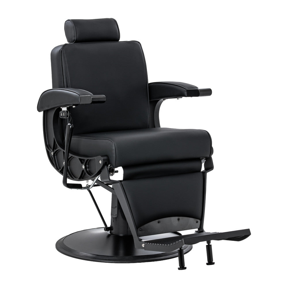 Gabbiano Continental black barber chair with massage function