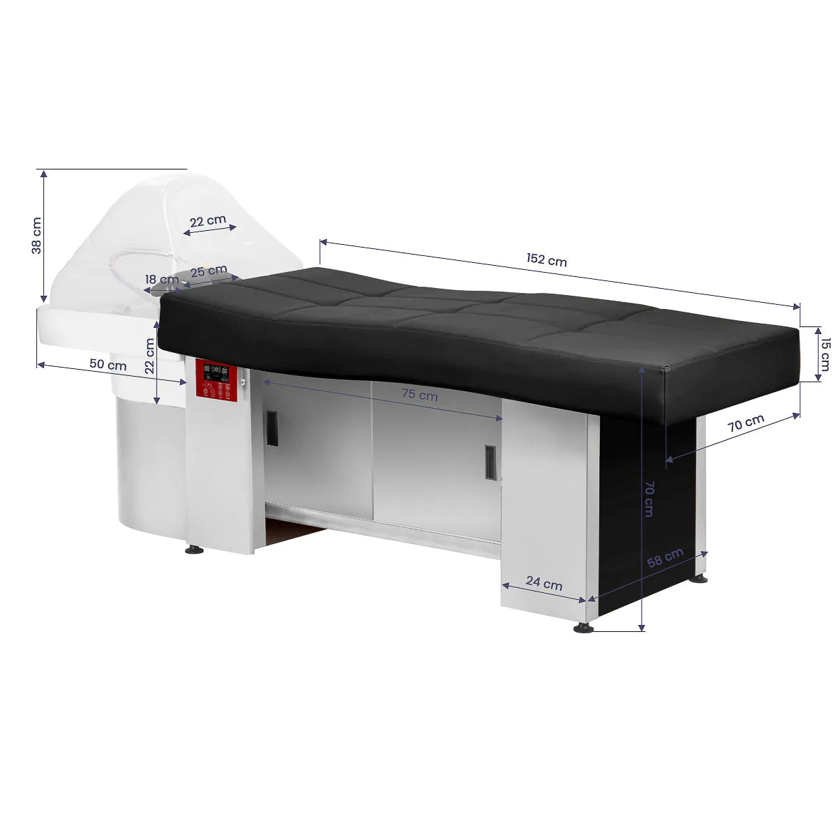 Gabbiano Kopfwaschbecken Head Spa 017B schwarz