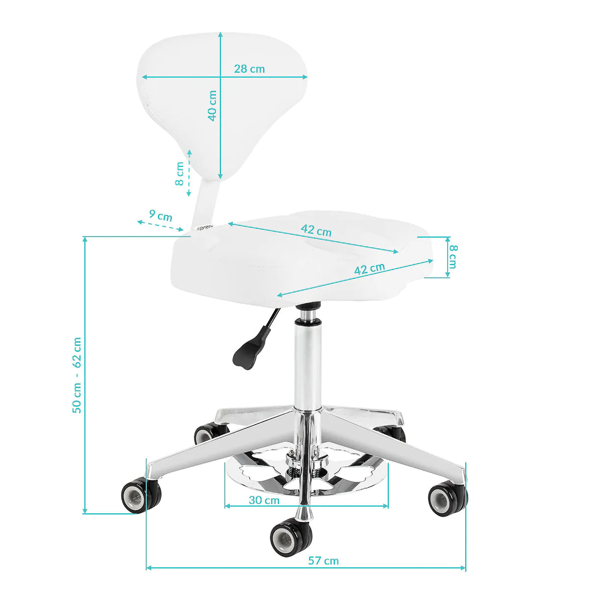 Cosmetic stool Azzurro 156-F bump-up snow-white