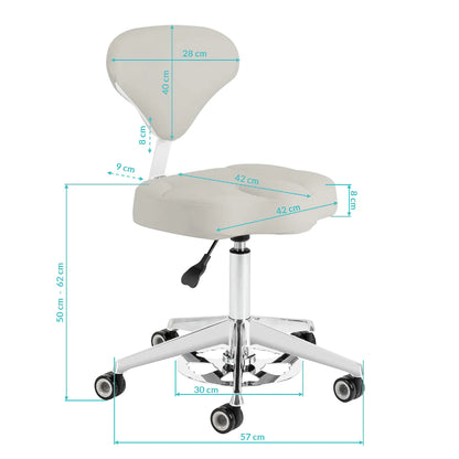 Cosmetic stool Azzurro 156-F bump-up grey