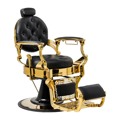 Barber chair Gabbiano Niccolo black with gold base