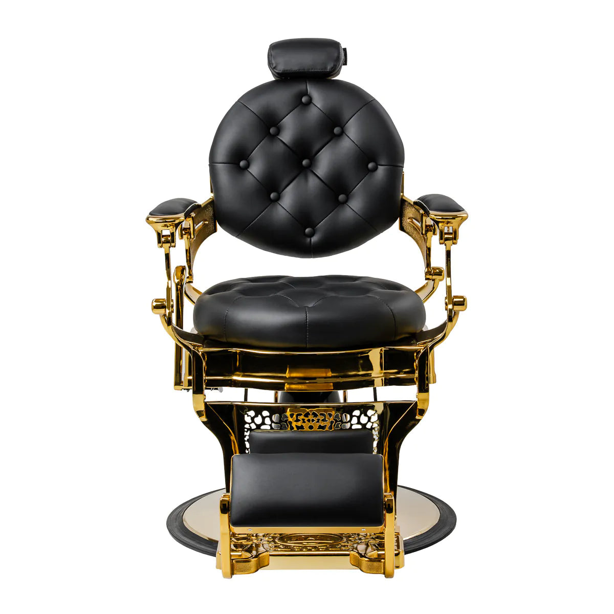 Barber chair Gabbiano Niccolo black with gold base