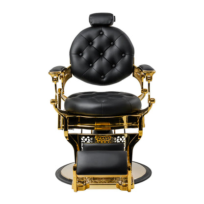 Barber chair Gabbiano Niccolo black with gold base