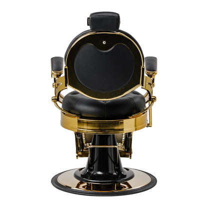 Barber chair Gabbiano Niccolo black with gold base