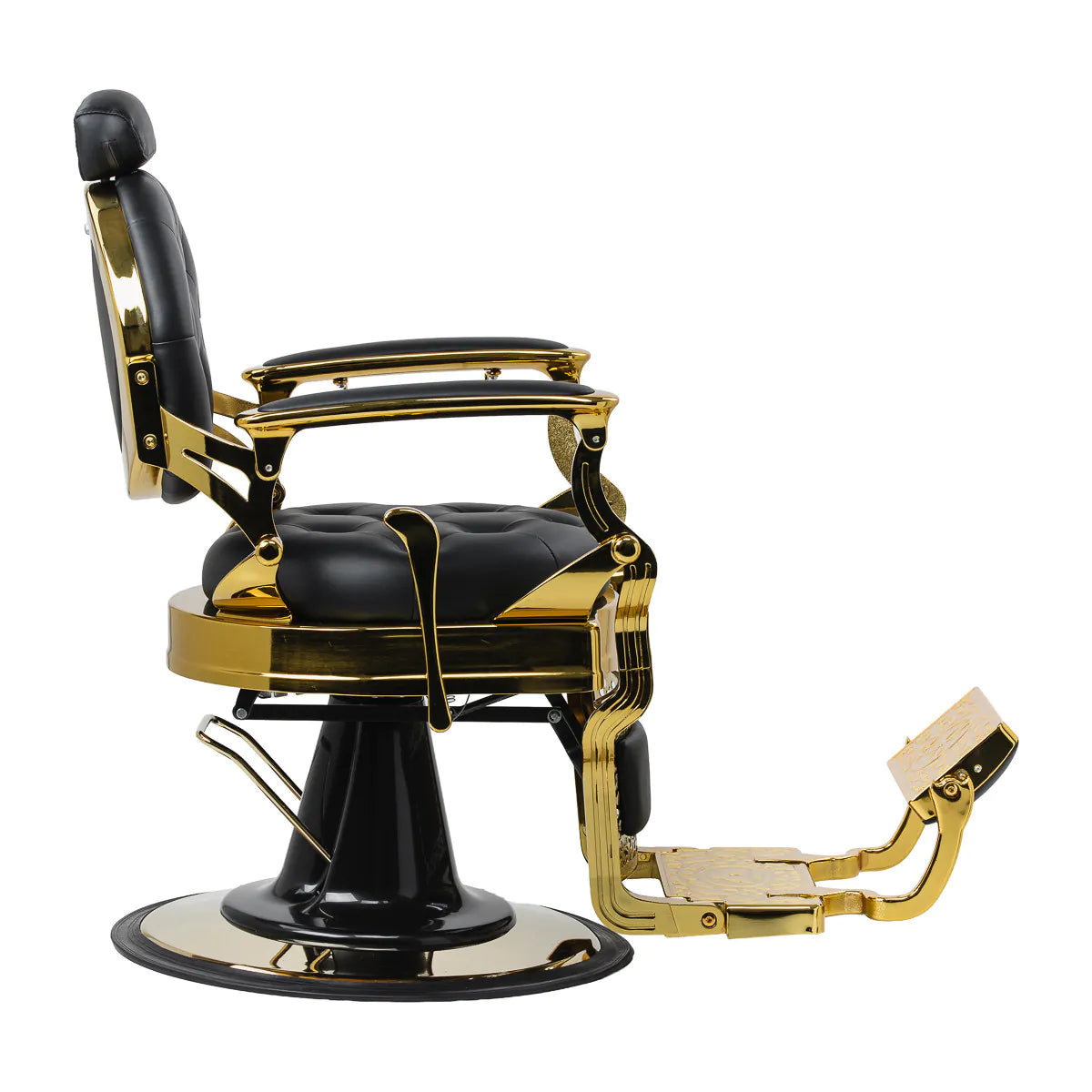 Barber chair Gabbiano Niccolo black with gold base